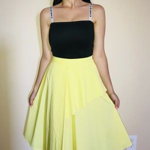 Zara yellow midi skirt